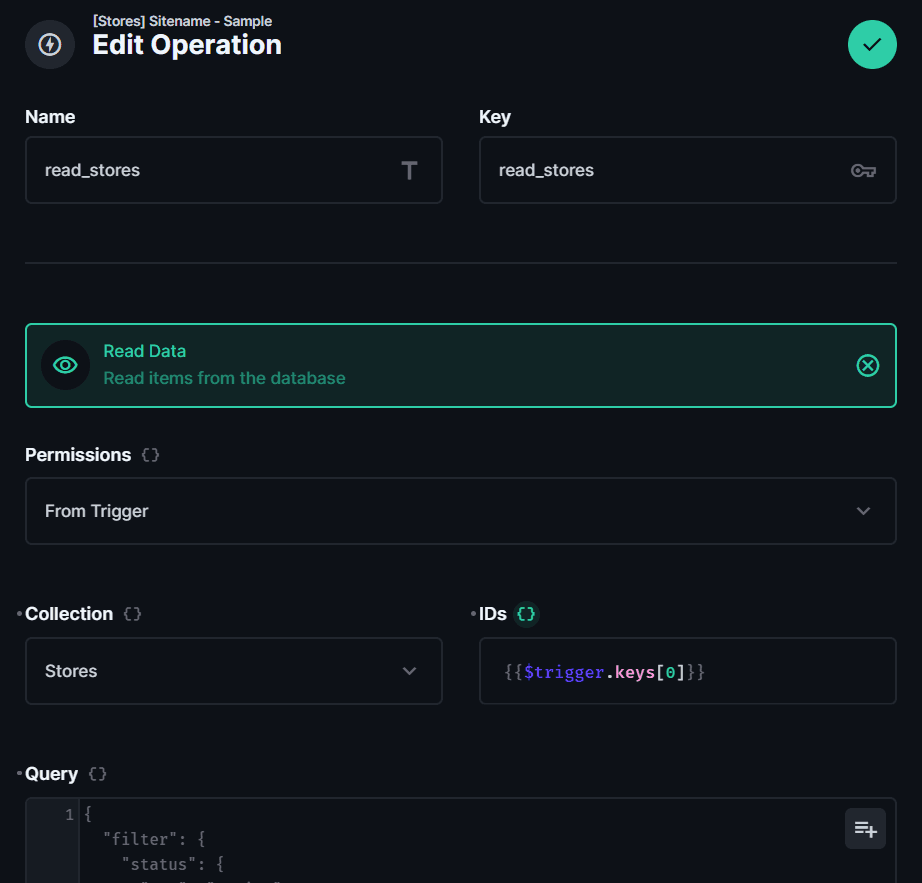 Read Data Configuration Read Data Configuration