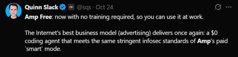 No data training on Amp Free No data training on Amp Free